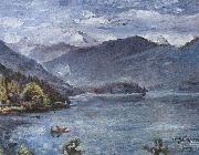 Lovis Corinth Walchensee, blaue Landschaft painting